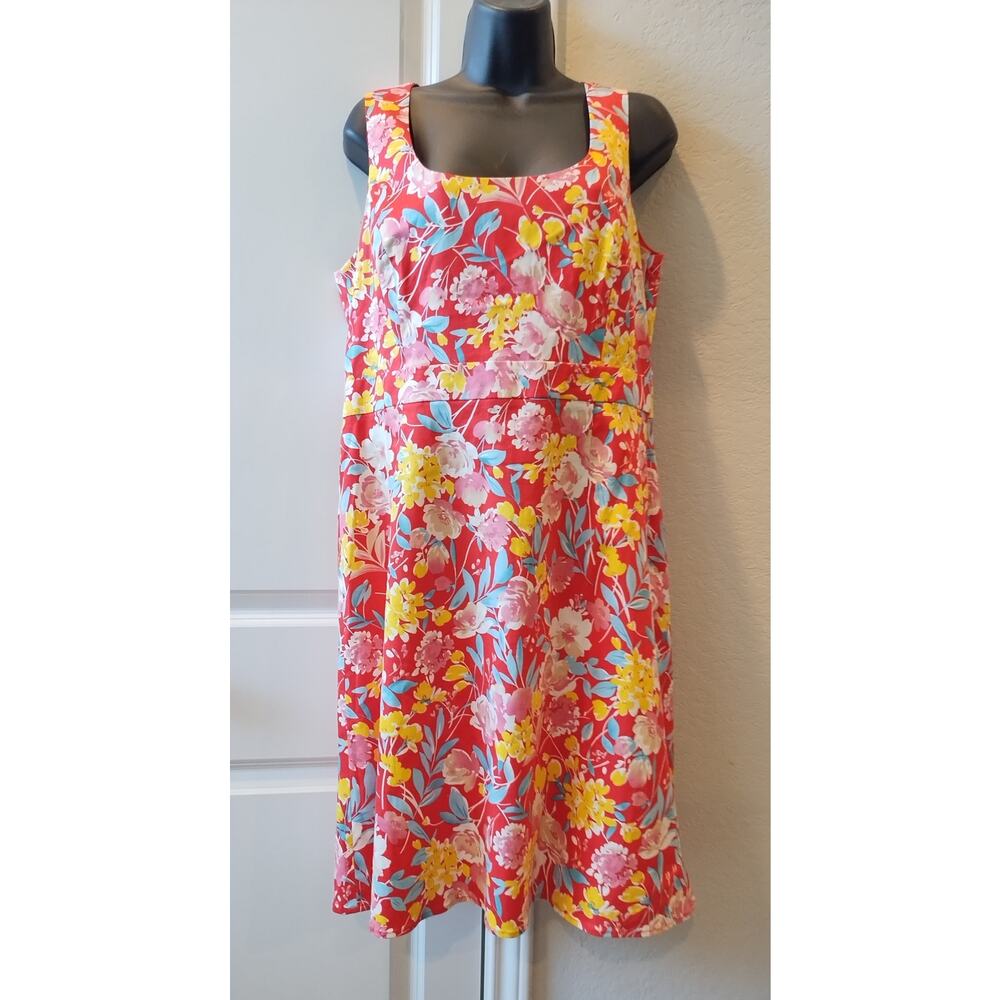 Spense floral summer dress sleeveless side zipper Sz 14
